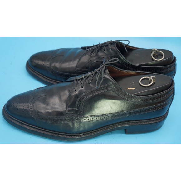 Allen Edmonds MacNeil Calfskin, Black Wingtip Dress Shoes, Size 11.5 D #13336